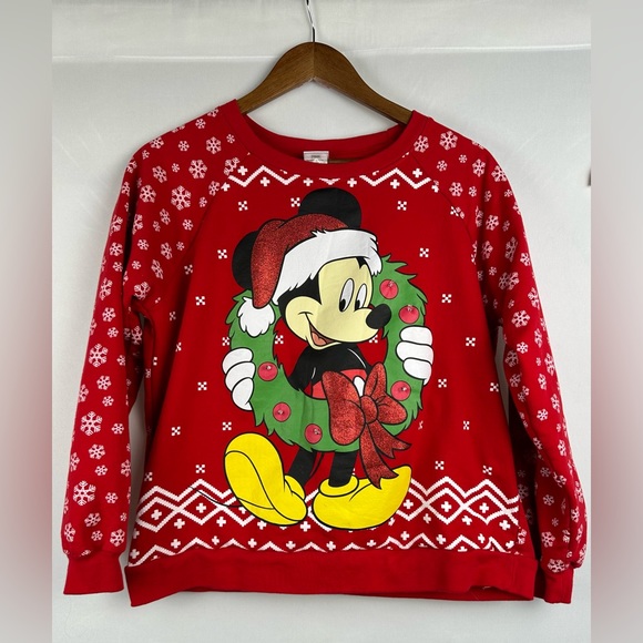 Disney Shirts & Tops Disneys Mickey Mouse Christmas Light Up Pull